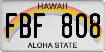 HI license plate FBF808
