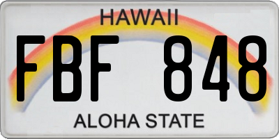 HI license plate FBF848
