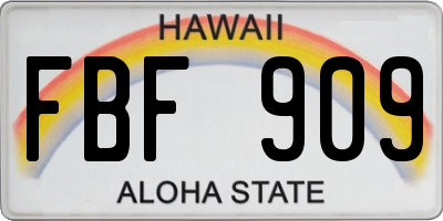 HI license plate FBF909