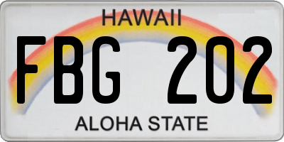 HI license plate FBG202