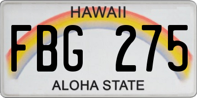 HI license plate FBG275