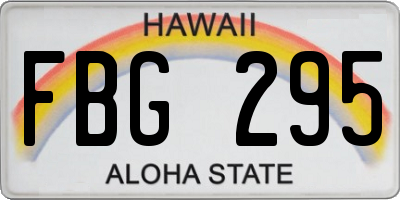 HI license plate FBG295
