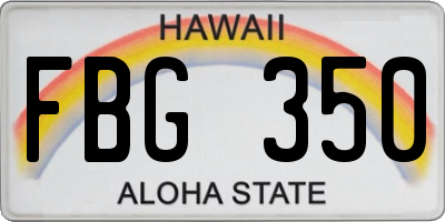 HI license plate FBG350