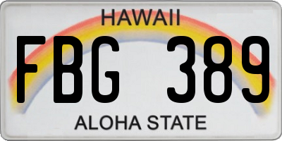 HI license plate FBG389
