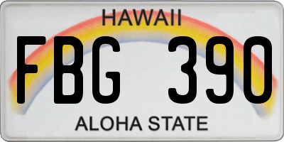 HI license plate FBG390