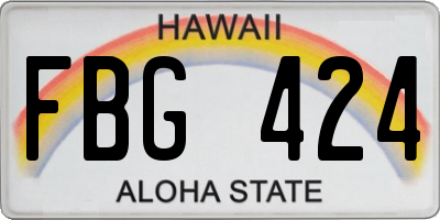 HI license plate FBG424