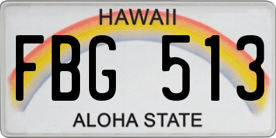 HI license plate FBG513