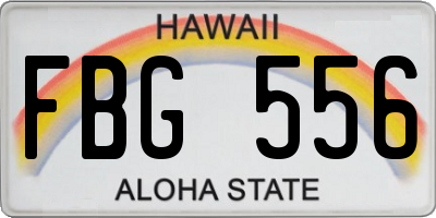 HI license plate FBG556