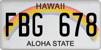 HI license plate FBG678