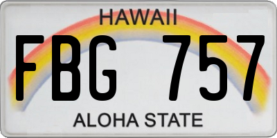 HI license plate FBG757