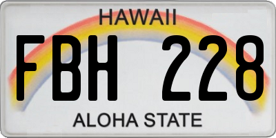 HI license plate FBH228