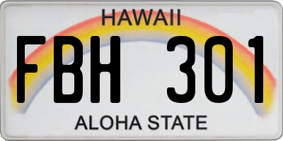 HI license plate FBH301