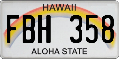 HI license plate FBH358
