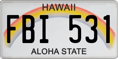 HI license plate FBI531