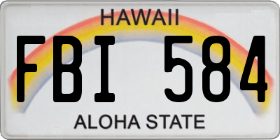 HI license plate FBI584