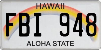HI license plate FBI948