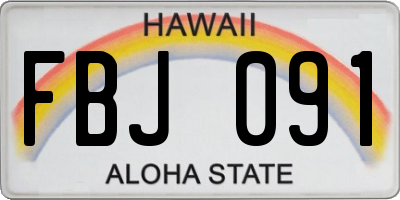 HI license plate FBJ091