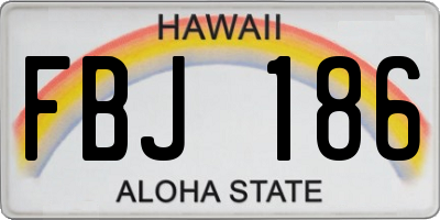 HI license plate FBJ186