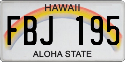 HI license plate FBJ195