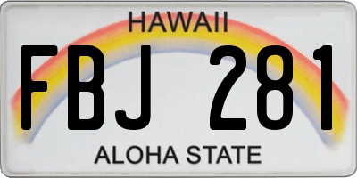 HI license plate FBJ281