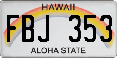 HI license plate FBJ353