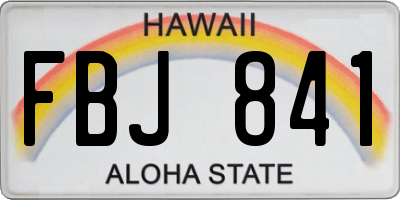 HI license plate FBJ841