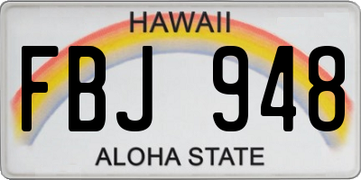 HI license plate FBJ948