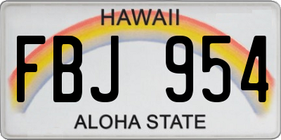 HI license plate FBJ954