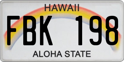 HI license plate FBK198