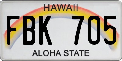 HI license plate FBK705