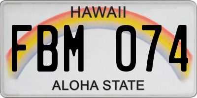 HI license plate FBM074