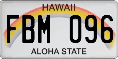 HI license plate FBM096