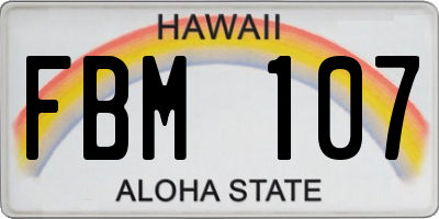 HI license plate FBM107