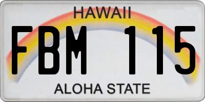 HI license plate FBM115