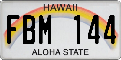 HI license plate FBM144