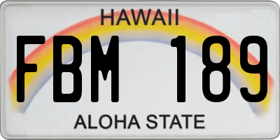 HI license plate FBM189
