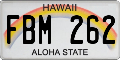 HI license plate FBM262