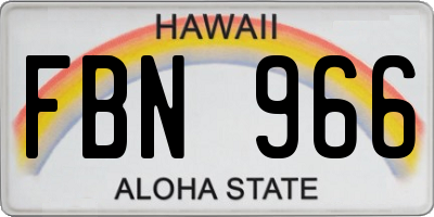 HI license plate FBN966
