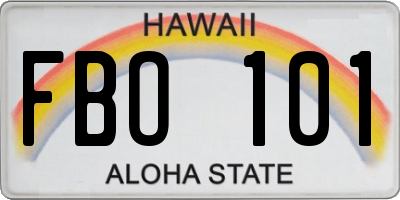 HI license plate FBO101