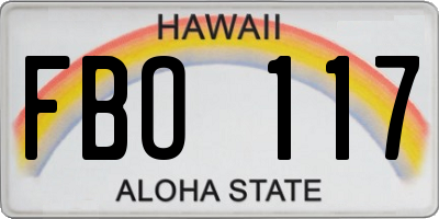 HI license plate FBO117