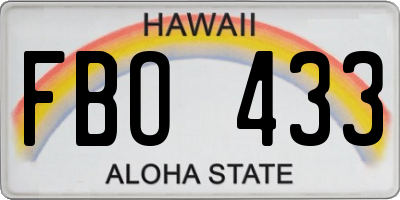 HI license plate FBO433