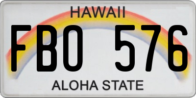 HI license plate FBO576