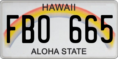 HI license plate FBO665