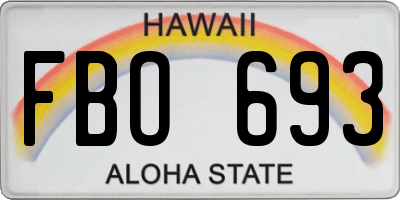 HI license plate FBO693