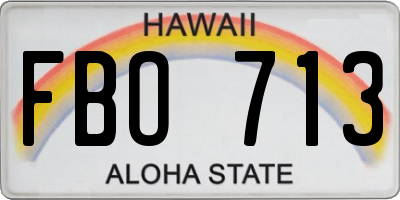 HI license plate FBO713