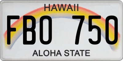 HI license plate FBO750