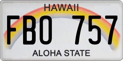 HI license plate FBO757