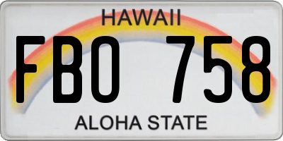 HI license plate FBO758