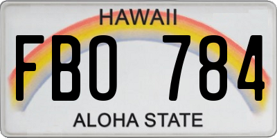 HI license plate FBO784