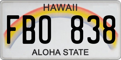 HI license plate FBO838